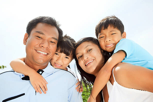 istock Smiling Thai family outdoors. 456856321