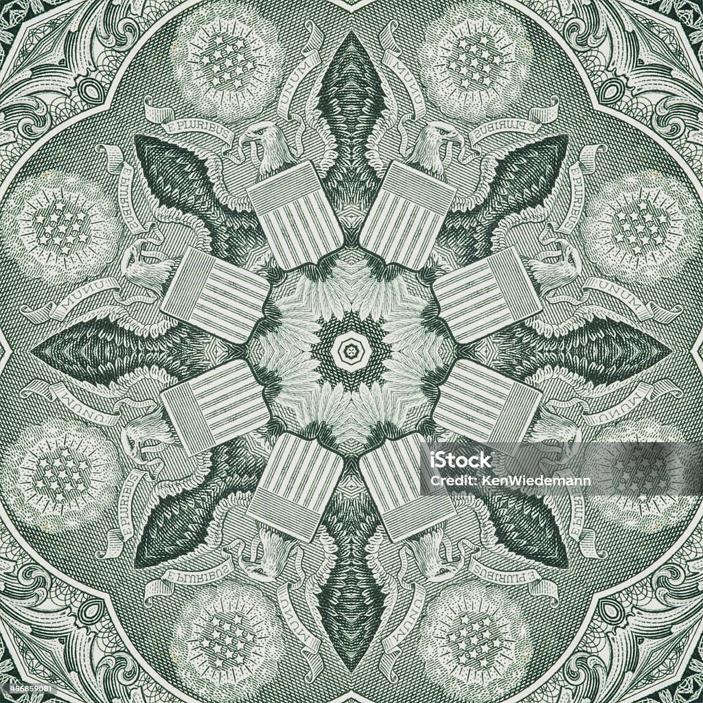 Great Seal Mandala An abstract  mandalla design using a small portion the Great Seal of the United States as found on a one dollar bill. Abstract Stock Photo