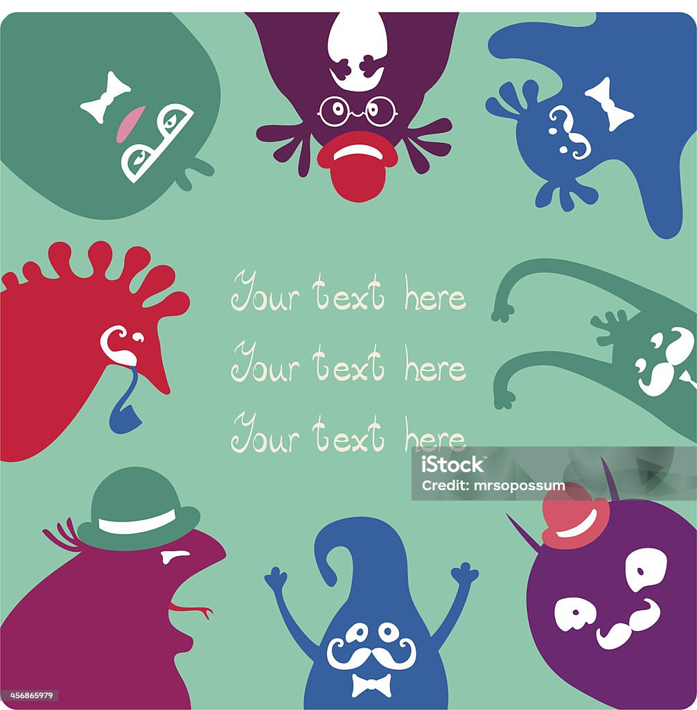 Color Monster Border Border Of Cute Monsters Stock Illustration - Download Image Now - Clip ...