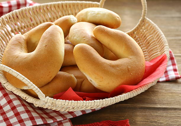 mini sweet rolls crescent on wooden table