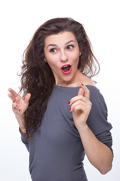 istock Young beautiful women -  surprise 456867143
