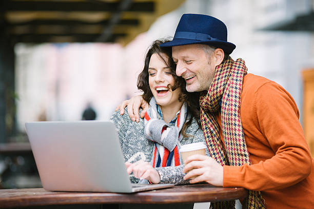 istock Happy couple working  on laptop 456874773