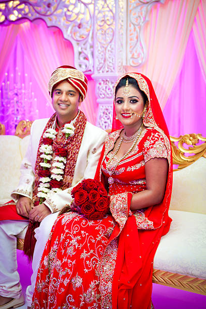 Asian wedding couple stock photo