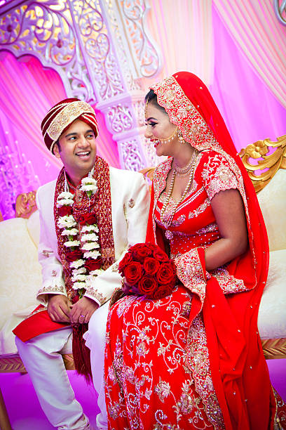 Asian wedding couple stock photo