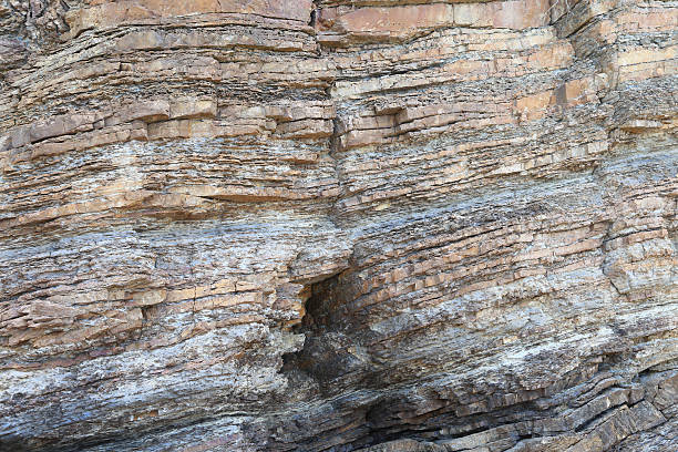 istock Layered rock on high steep sea bank 456880557