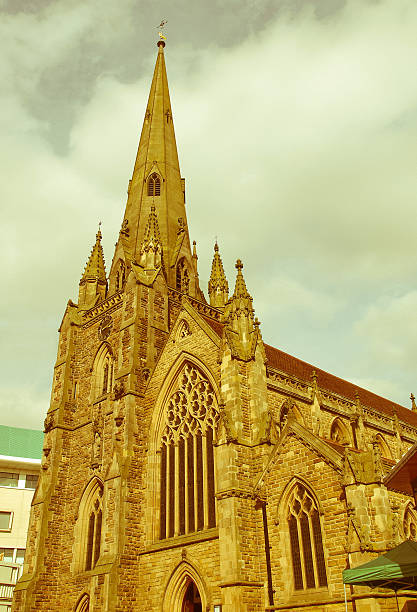 istock Retro looking St Martin Church, Birmingham 456880779