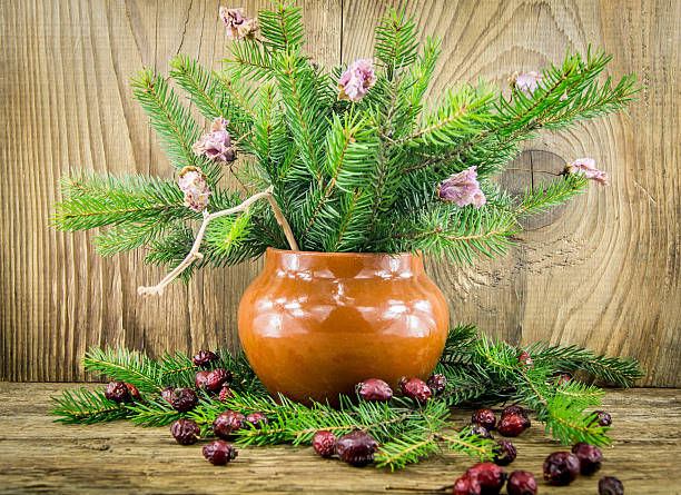 istock Bright christmas composition on wooden background 456884625