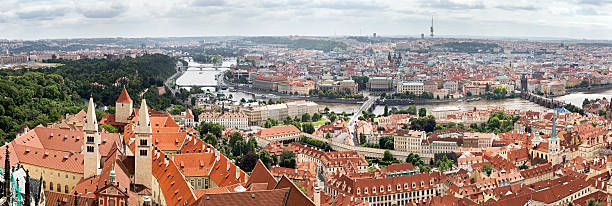 istock Panorama historical center of Prague 456891183
