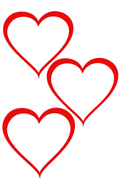 Three Hearts Stock Photo - Download Image Now - Heart Shape