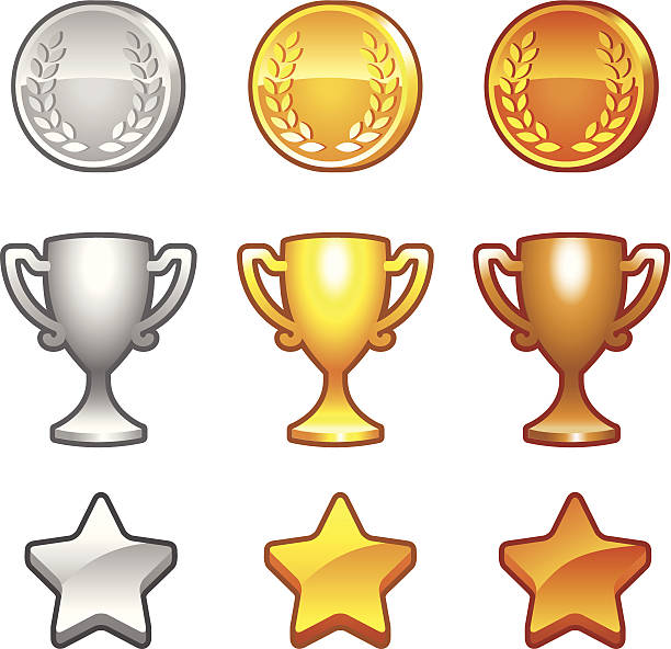 スポーツ賞セット - symbol star shape computer icon silver点のイラスト素材／クリップアート素材／マンガ素材／アイコン素材