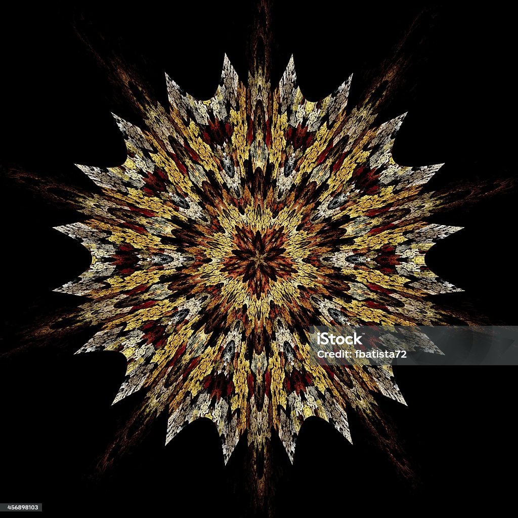 Abstrakte Fraktal-Bild wie ein gepuffte bunte star flower - Lizenzfrei Abstrakt Stock-Foto