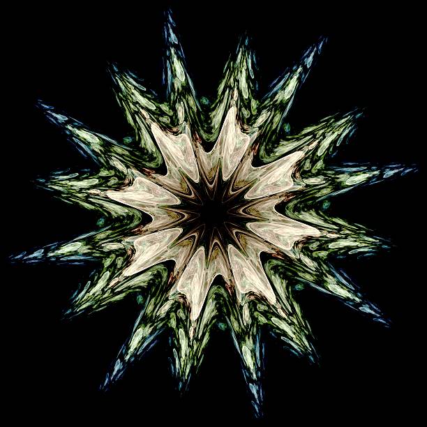 istock Abstract fractal image resembling a puffed colorful star flower 456898249