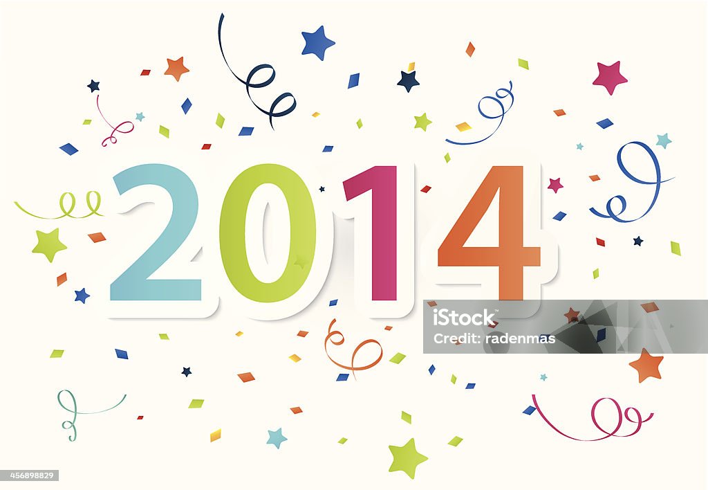 Frohes neues Jahr 2014 Feier Hintergrund mit bunten - Lizenzfrei 2014 Vektorgrafik