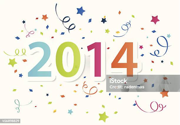 Frohes Neues Jahr 2014 Feier Hintergrund Mit Bunten Stock Vektor Art und mehr Bilder von 2014