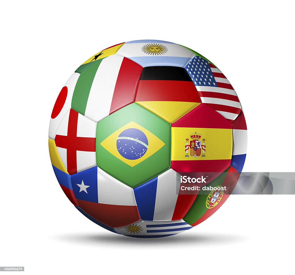2014 de futebol bola de futebol com Bandeiras das equipas do mundo - Royalty-free 2014 Foto de stock