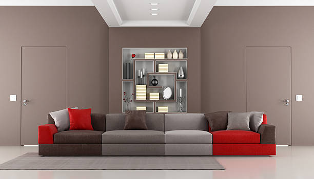 istock Contemporary brown livingroom 456900767