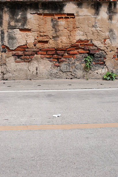 istock Old Brick Wall and Road Street 456900983