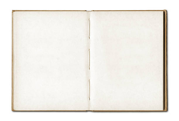 vintage em branco caderno aberto - caderno de anotação - fotografias e filmes do acervo