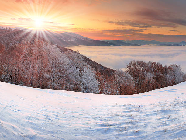 istock Beautiful winter sunrise in the mountains 456904683