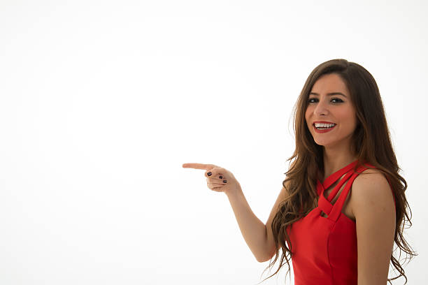 istock Woman presenting a product 456907337