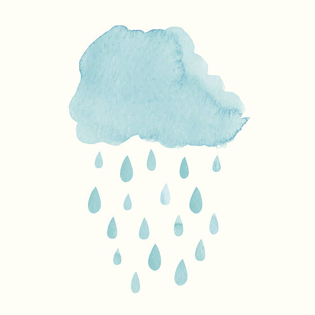 Watercolor cloud vector art illustration