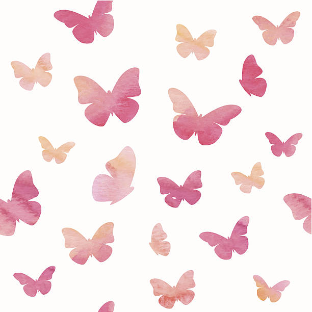 ilustraciones, imágenes clip art, dibujos animados e iconos de stock de patrón de mariposas - butterfly backgrounds seamless pattern