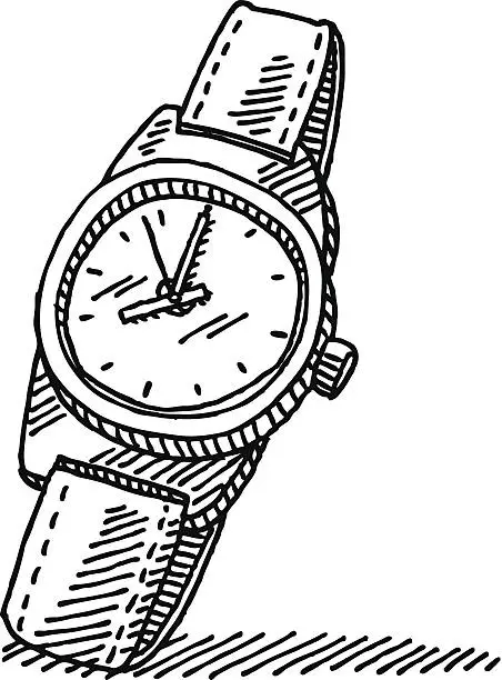 Vector illustration of Wristwatch Drawing