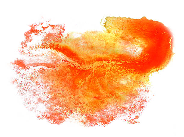 istock spot watercolor, yellow, orange blotch texture isolated on white 457033299