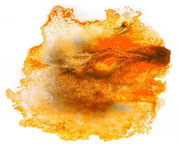 istock spot watercolor, yellow blotch texture isolated on white backgro 457033327
