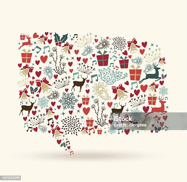 Christmas Colors Icons Social Media Bubble Shape Stock Illustration - Download Image Now - Abstract, Animal, Bubble
