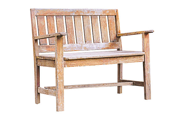 istock Old wooden bench isolated 457033815
