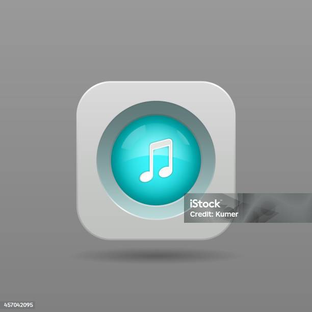 Blue Notes Button Music Note Button Stock Illustration - Download Image Now - Abstract ...