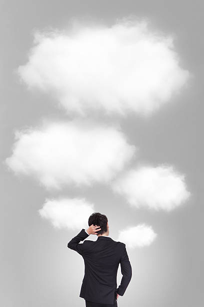 istock Back pose of a business person thinking 457042649
