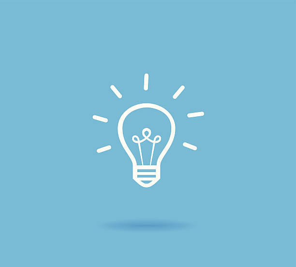 ベクトルの電球のアイコンシンボルブルー - light bulb inspiration ideas innovation点のイラスト素材／クリップアート素材／マンガ素材／アイコン素材