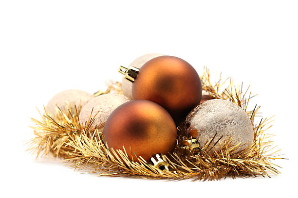 istock Gold and brown Christmas ornaments 457044683