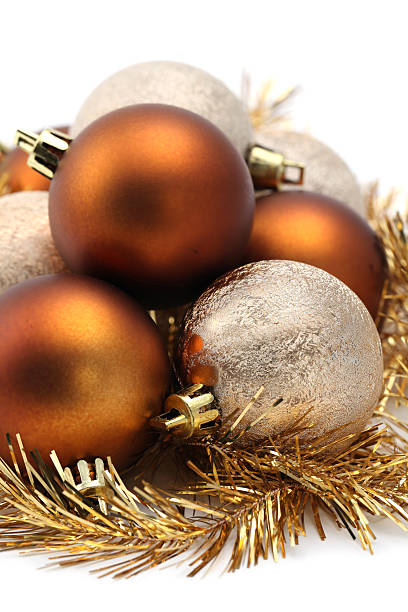 istock Gold and brown Christmas ornaments 457044881