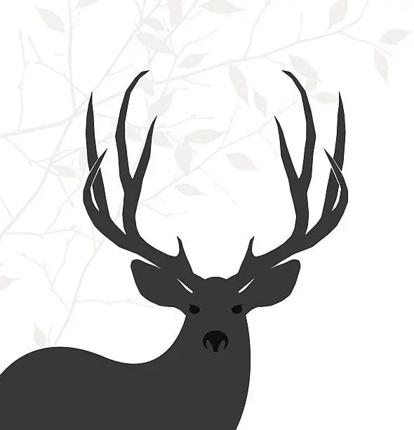 Vector illustration of deer background