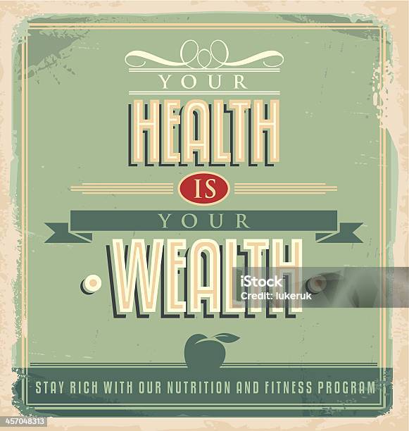 Vintage Poster Design With Motivational Message Stock Illustration - Download Image Now - Abstract, Apple - Fruit, Concepts
