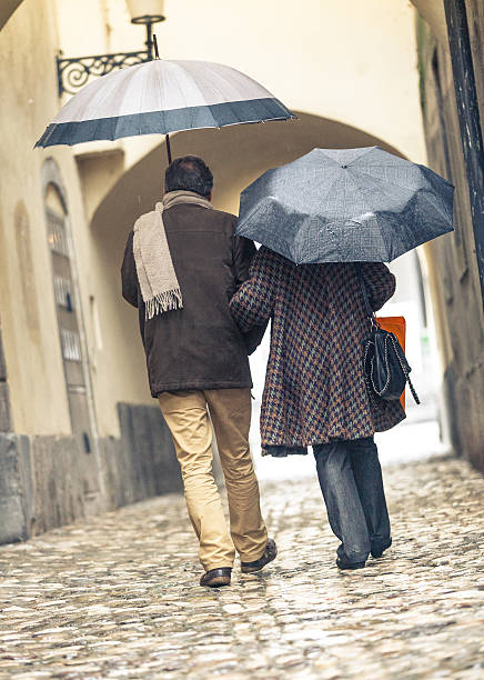 istock Senior couple walking on the street 457062907
