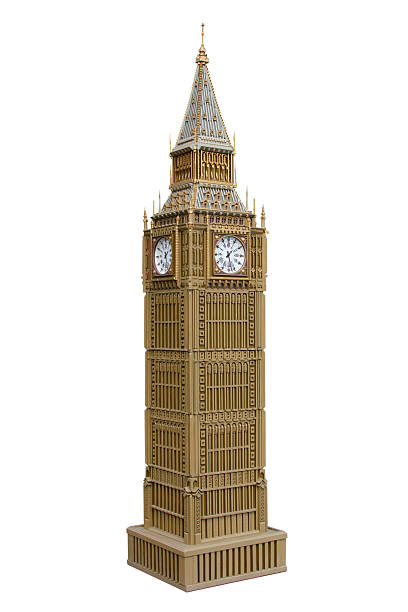 Big Ben The reduced model of a tower Big Ben isolated on a white background inner london stock pictures, royalty-free photos & images