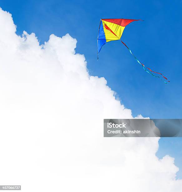 Kite Flying In The Sky Stock Photo - Download Image Now - Kite - Toy, Backgrounds, Blue