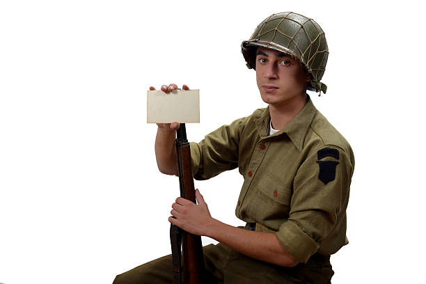 istock American soldier show a photograph 457067507