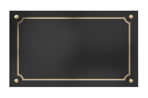 3D Metal Plaque. Isolated on white.