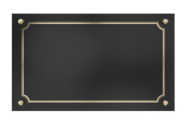 Metal Plaque. Isolated on white. stock photo