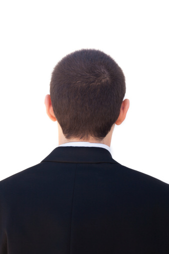 Young Businessman back of head.