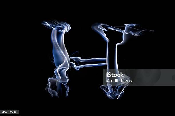 Big Smoke Letter H Stock Photo - Download Image Now - Abstract, Alphabet, Black Color