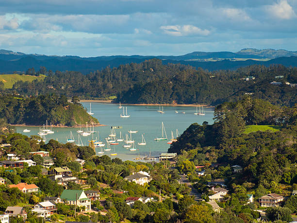 Coromandel town Natural harbour of the the town of Coromandel, North Island, New Zealand coromandel peninsula stock pictures, royalty-free photos & images