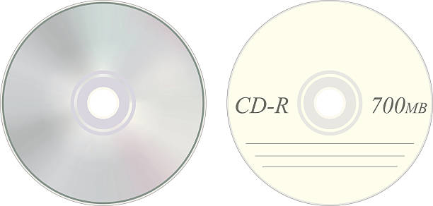 Compact disc CD back and front cd stock illustrations