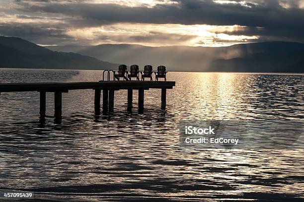 Sun Set On Lake Okanagan Stock Photo - Download Image Now - Backgrounds, British Columbia, Canada
