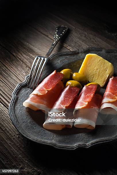 Ham Stock Photo - Download Image Now - Ham, Plank - Timber, Antipasto